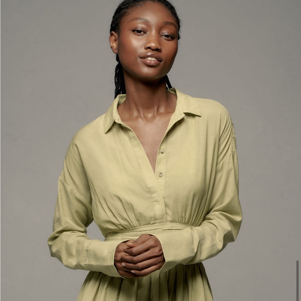 Maeve Light Green Long-Sleeve Dress